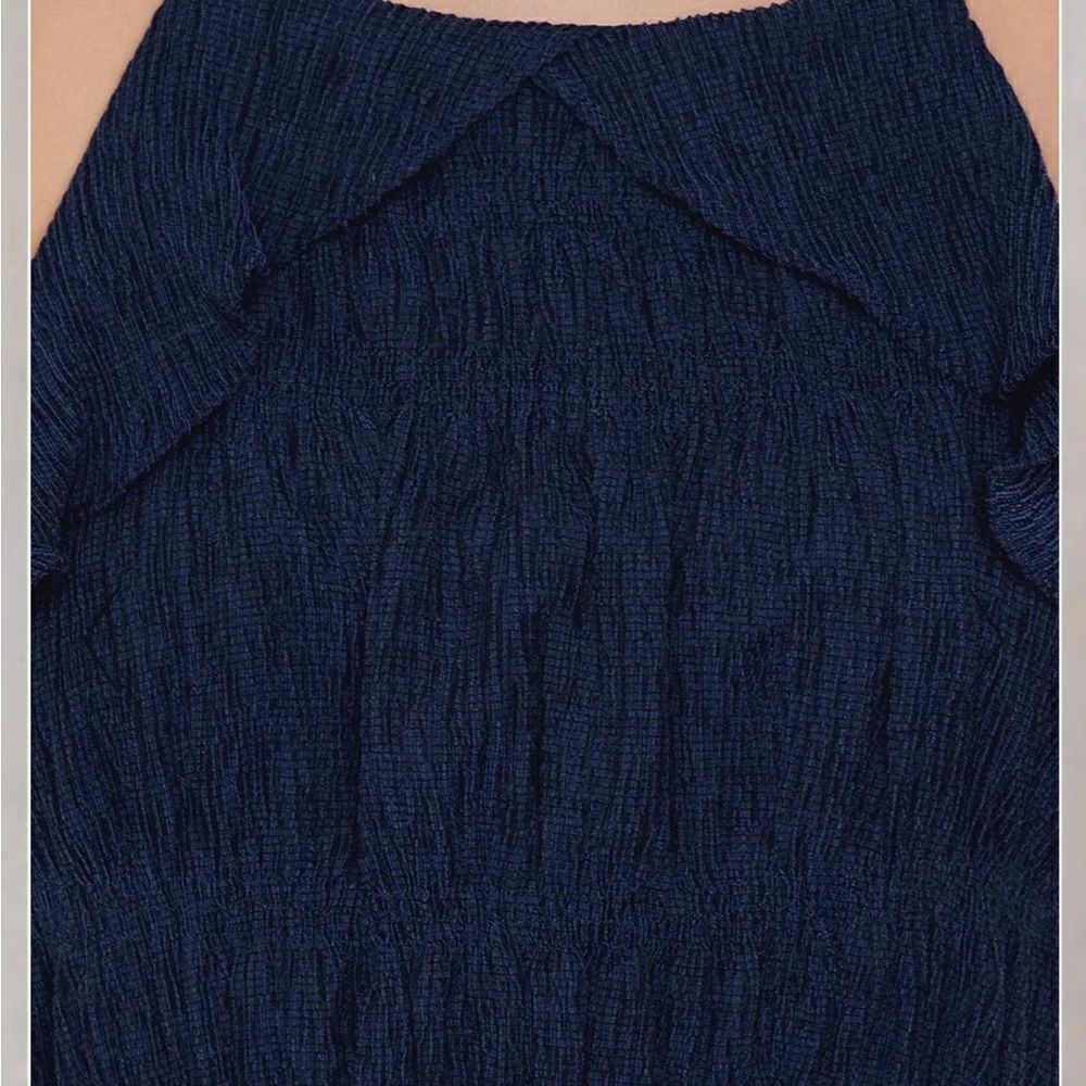NWT Moon River Navy Blue T-Back Halter Tank Top Size: L - Picture 5 of 13
